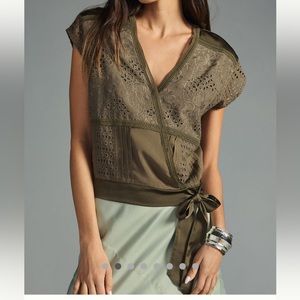 TINY Tatiana Wrap Blouse Green Size M